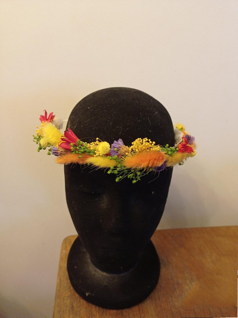couronne de fleur séchées